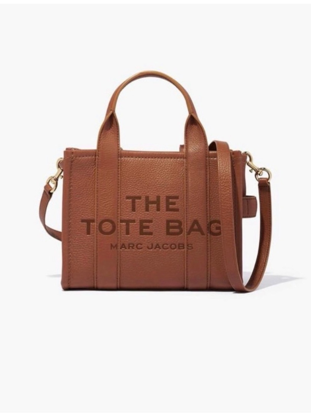 Marc Jacobs Brown Leather The Tote Bag with Crossbody Strap